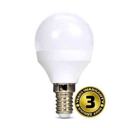 Solight LED žárovka, miniglobe, 6W, E14, 4000K, 510lm, bílé provedení
