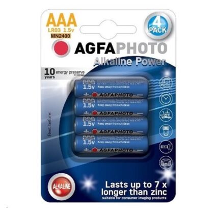 AgfaPhoto Power alkalická baterie LR03/AAA, blistr 4ks