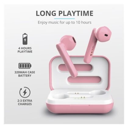 TRUST sluchátka Primo Touch Bluetooth Wireless Earphones – pink