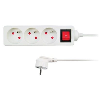 Solight prodlužovací přívod, 3 zásuvky, bílý, vypínač, 3m