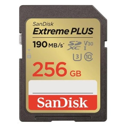 SanDisk SDXC karta 256GB Extreme PLUS (R 190 MB/s  W130 MB/s Class 10, UHS-I U3 V30)