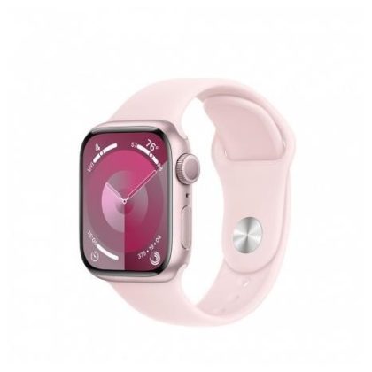 APPLE Watch Series 9 GPS 41mm Pink Aluminium Case with Light Pink Sport Band – M/L