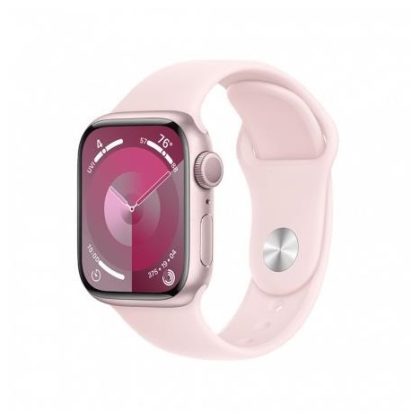 APPLE Watch Series 9 GPS 45mm Pink Aluminium Case with Light Pink Sport Band – M/L