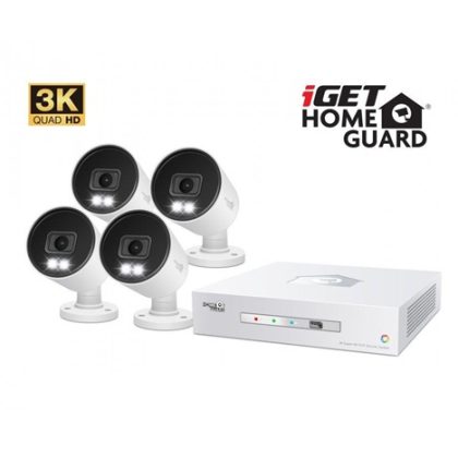 iGET HOMEGUARD HGDVK83304 – CCTV kamerový systém 3K DVR 8CH + 4x kamera s LED a zvukem