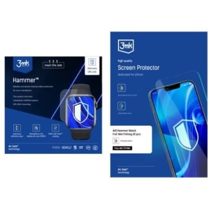 3mk All-Safe – AIO fólie Hammer Full Wet Fitting Watch, 25 ks