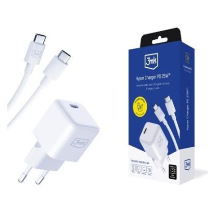 3mk síťová nabíječka Hyper Charger PD 25W + kabel USB-C