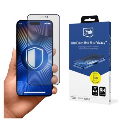 3mk tvrzené sklo HardGlass Matt Max Privacy pro Apple iPhone 13/13 Pro/14