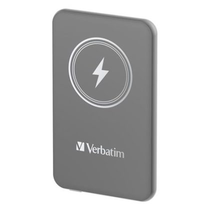 VERBATIM Powerbanka Charge ‚n‘ Go, Magnetická, 5000 mAh, USB-C, Šedá