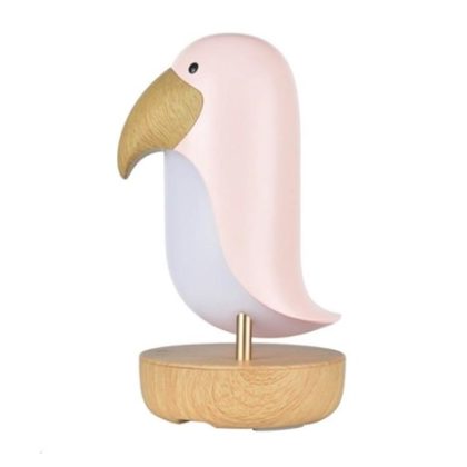 Rabbit & Friends Lampička ptáček s reproduktorem | růžová