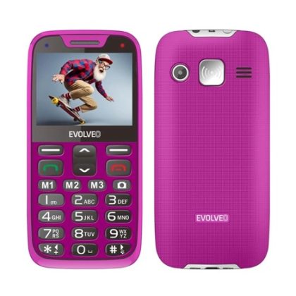 EVOLVEO EasyPhone XR, mobilní telefon pro seniory s nabíjecím stojánkem, růžová