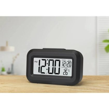 WG – Budík s vnitřním teploměrem WG DigiTherm Alarm, černá