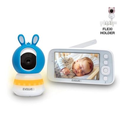 EVOLVEO Baby Monitor N5, Set videochůvičky s 360° dohledem, obousměrnou komunikací a ukolébavkami, modrá
