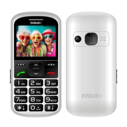 EVOLVEO EasyPhone XS, mobilní telefon pro seniory, bílá