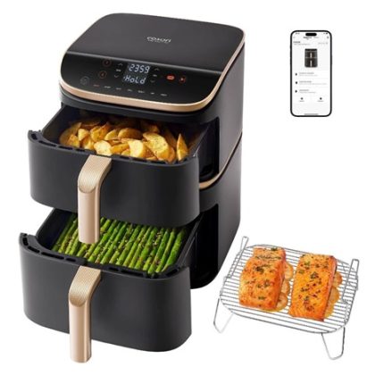 BAZAR – Cosori Turbo Tower Pro chytrá horkovzdušná fritéza 10,8l černá – Poškozený obal (Komplet)