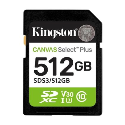 Kingston SDXC karta 512GB Canvas Select Plus, U1, V10, A1