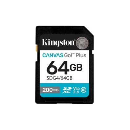 Kingston SDXC karta 64GB Canvas Go! Plus, R:200/W:160MB/s, Class 10, UHS-I, U3, V30