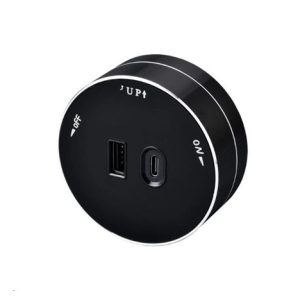 Viking zásuvkový modul A60, 1x USB-A, 1x USB-C, PD, černá