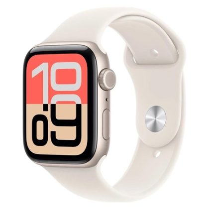 Apple Watch SE 3 GPS + Cellular 44mm Starlight Aluminium Case with Starlight Sport Band – S/M