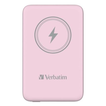 VERBATIM Powerbanka Charge ‚n‘ Go, Magnetická, 10000 mAh, USB-C, Růžová