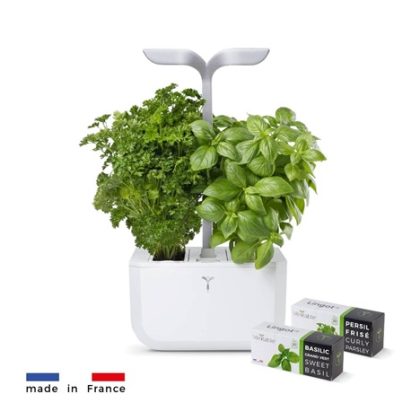 Véritable Exky CLASSIC – Automatický květináč s regulací osvětlení, bílá + 2 bylinkové náplně