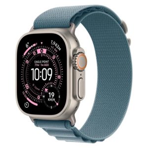 Apple Watch Ultra 3 GPS + Cellular 49mm Natural Titanium Case with Light Blue Alpine Loop - Medium