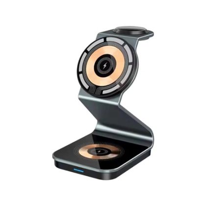 1stCOOL bezdrátová QI nabíjecí stanice 3v1, 21W, MagSafe, USB-C, černá