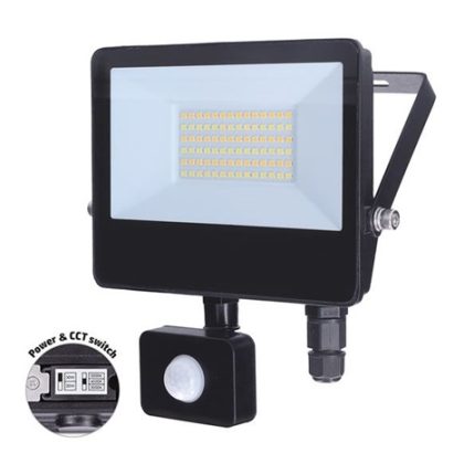 Solight LED reflektor se senzorem TOP, 30W, max. 3900lm, 3CCT, volitený výkon 100/66%, IP65, rychlospojka