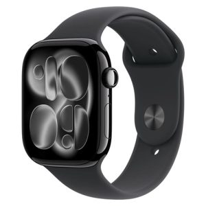 BAZAR - Apple Watch Series 11 GPS 42mm Jet Black Aluminium Case with Black Sport Band - S/M - rozbaleno