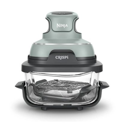 Ninja FN101EUSG Crispi, přenosná horkovzdušná fritéza, 4v1,zelená,příkon 1700 W, skleněné nádoby 1,4 l a 3,8 l, bez PFAS