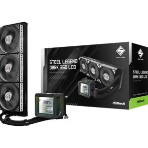 ASROCK Vodní chladič Steel Legend Dark 360 LCD, 3x120mm, LGA1851, AM5, černá